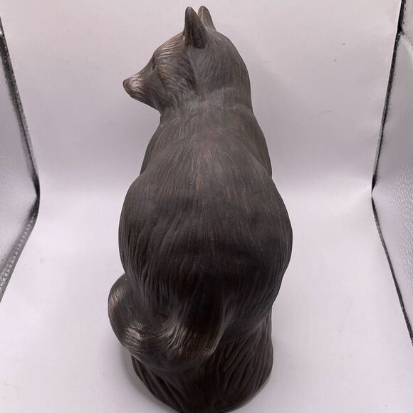 Vintage Ceramic Raccoon On A Log Woodsy Home Decor Collectible - Picture 7 of 9